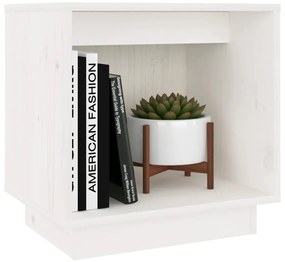 Mesa de cabeceira 40x30x40 cm madeira de pinho maciça branco