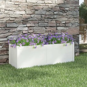 vidaXL Vaso/floreira de jardim 150x50x50 cm pinho maciço branco