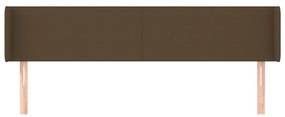 Cabeceira de cama c/ abas tecido 163x16x78/88cm castanho-escuro