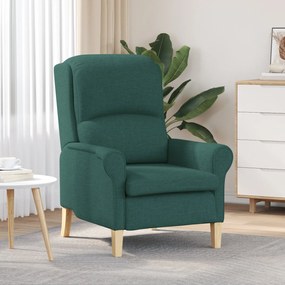 Poltrona Moderna Verde Escuro Tecido, Madeira Padrão Ergonómica