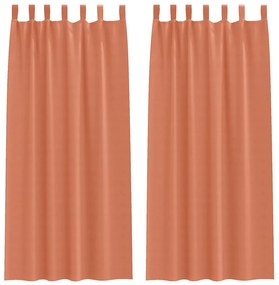 Cortinas com cortinas 2 pcs Terracota 260 x 140 cm Poliéster