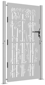 Portão de jardim 105x205 cm aço corten design bambu