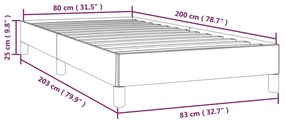 Estrutura de cama 80x200 cm veludo rosa