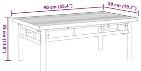 Mesa de centro 90x50x35 cm bambu