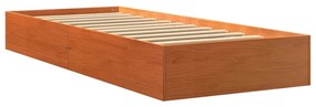Cama sem colchão 75x190 cm madeira de pinho maciça castanho-mel