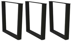 Mesa de jantar pernas 3 pcs forma de V 80x(72-73,3)cm aço preto