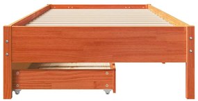 Cama sem colchão 90x200 cm pinho maciço castanho-mel