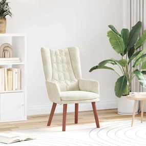 Poltrona Relaxante em Veludo Creme