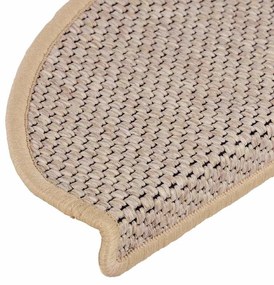 Tapetes escada adesivos aspeto sisal 30pcs 65x21x4cm bege-claro