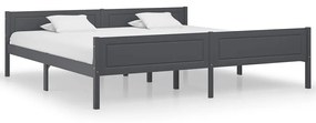 vidaXL Estrutura de cama 200x200 cm madeira de pinho maciça cinzento