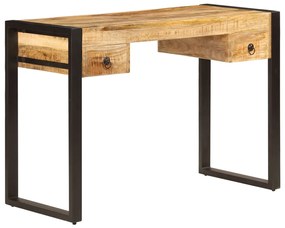 vidaXL Secretária com 2 gavetas madeira mangueira maciça 110x50x77 cm