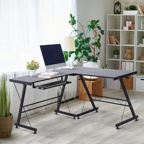 Mesa de computador PC Mesa de escritório 2 tipos Formulário de mesa de canto L Aço de quadro de mesa reta