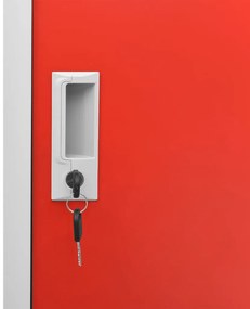 Cacifos 2 pcs 90x45x92,5 cm aço cinzento-claro e vermelho