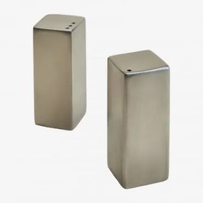 Saleiro E Pimenteiro Em Aço Inoxidável Limatoli Aço Inoxidável Escovado - Sklum