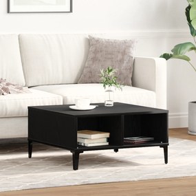 Mesa de Centro vidaXL Preto Carvalho 60x60x30 cm Madeira Consolidade