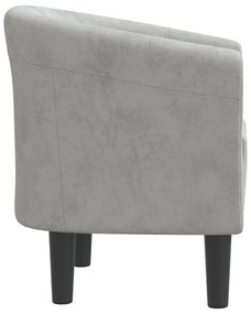 Poltrona veludo cinzento-claro