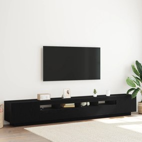 Estante de TV vidaXL com Luzes LED em Carvalho Preto 260x35x40 cm em Madeira Compensada