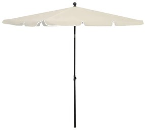 Guarda-sol de jardim com mastro 210x140 cm cor areia