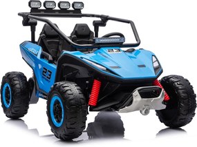 Buggy elétrico para Crianças 24V, 4x200W, 2 lugares TURBO 23, Rodas Espuma EVA, Assento Couro ecológico Azul