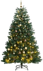 vidaXL Árvore Natal artificial articulada c/ 300 luzes LED+bolas 240cm