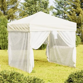 Tenda para festas dobrável com paredes laterais 2x2 m creme