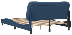 Estrutura de cama sem colchão 140x200 cm tecido azul