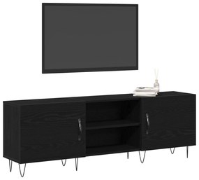 Armário para TV vidaXL Preto Carvalho 150x30x50 cm Madeira engenheirad