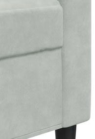 4 pcs conjunto de sofás com almofadões veludo cinzento-claro