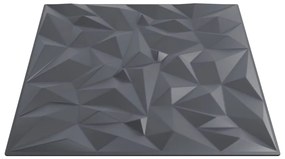 Painéis de parede 12 pcs 50x50 cm 3m² XPS ametista cinzento