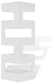 Suporte guarda-chuvas/de armazenamento quadrado branco aço 48,5 cm