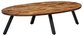 Mesa de centro teca maciça reciclada oval 120x60x30 cm