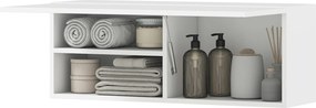 Armário de parede para casa de banho  80 x 25 x 30 cm, móvel suspenso com porta com dobradiças, branco