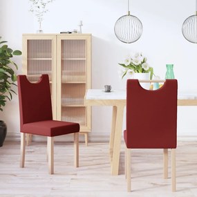 vidaXL Cadeiras de jantar 2 pcs tecido vermelho tinto