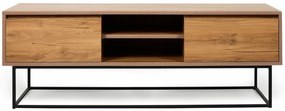 Móvel TV Laxus – Nogueira e Preto – 140 cm x 50 cm x 40 cm