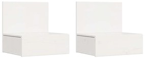 Mesa de Cabeceira Montada na Parede com gaveta 2 pcs Branco