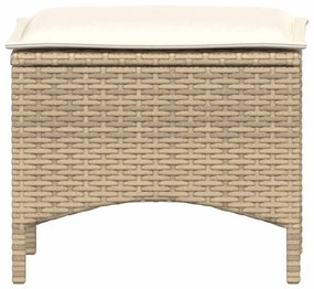 3 pcs conjunto de jantar p/ jardim com almofadões vime PE bege