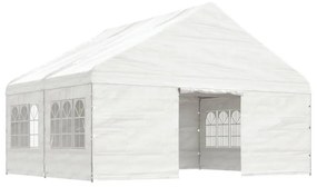 Gazebo com telhado 4,46x5,88x3,75 m polietileno branco