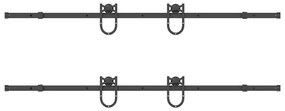 Kit de ferragens para porta deslizante 400 cm aço preto