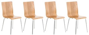 Conjunto de 4 cadeiras de cozinha e sala de jantar Pepe 43 x 87 x 47 cm Cor Carvalho