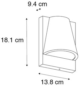 Aplique exterior preto IP44 crepuscular - FEMKE Industrial