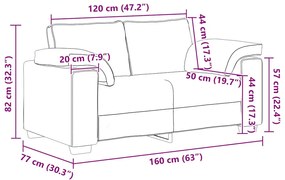 Sofá-luvas 120 cm veludo vermelho tinto