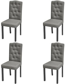 Cadeiras de jantar 4 pcs tecido cinzento