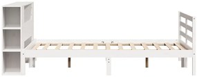 Cama com estante sem colchão 150x200 cm pinho maciço branco