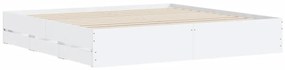 Estrutura de cama c/ gavetas 180x200cm derivados madeira branco