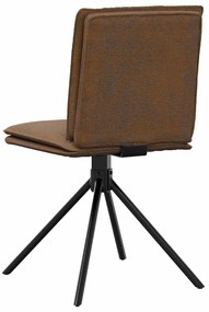 Cadeira de jantar Brown Faux Suede Leather