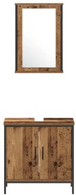 Conjunto de Móveis de Casa de Banho 4 Peças Madeira Antiga