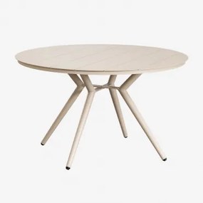 Round Aluminum Dining Table Valerie Tapioca Bege & Ø125 Cm - Sklum