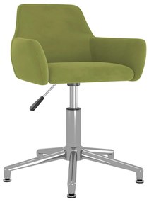 vidaXL Cadeira de escritório giratória veludo verde-claro
