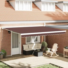vidaXL Toldo retrátil automático 450x300 cm castanho