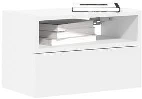 Mesa de cabeceira de parede 45x26x28,5 cm branco
